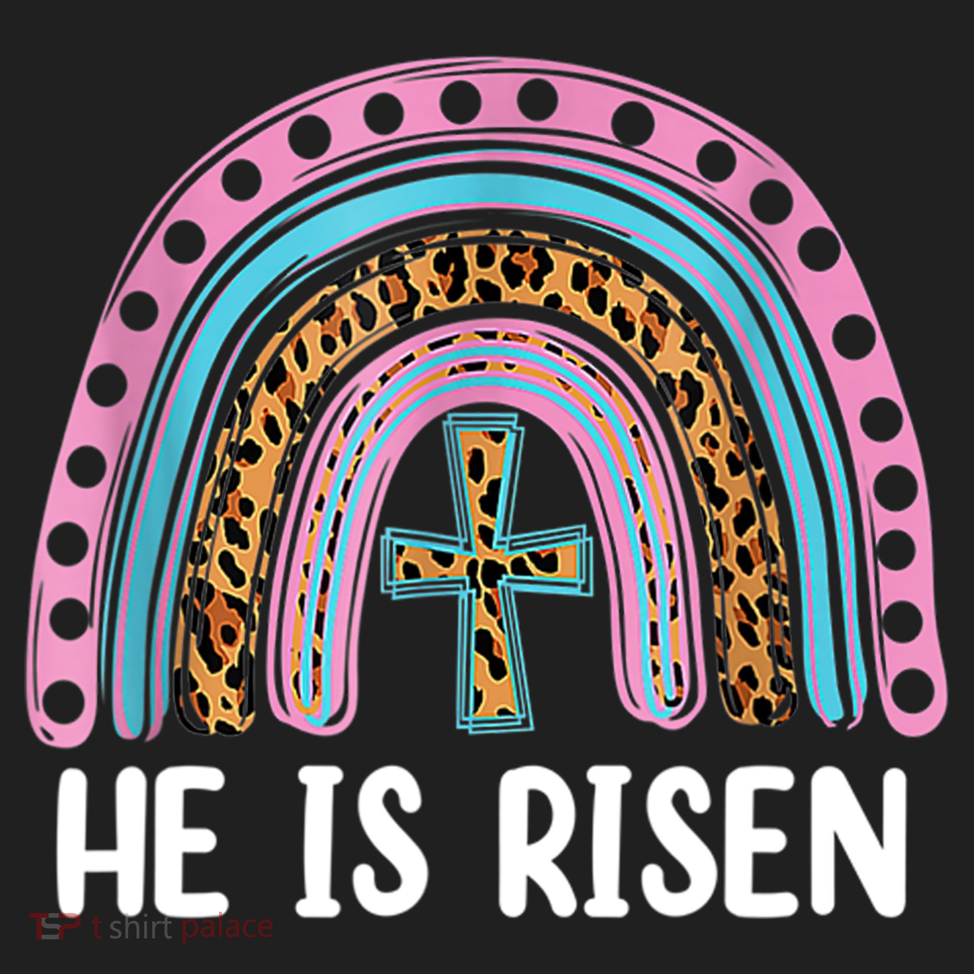 He Is Risen Rainbow Easter Cross Tumbler