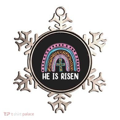 He Is Risen Rainbow Easter Cross Ornament