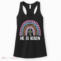 He Is Risen Rainbow Easter Cross Women's Tank Top thumb 0