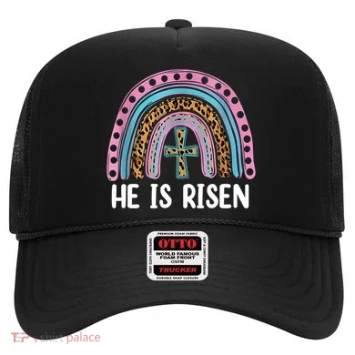 He Is Risen Rainbow Easter Cross Hat