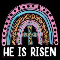 He Is Risen Rainbow Easter Cross Toddler Hoodie thumb 2