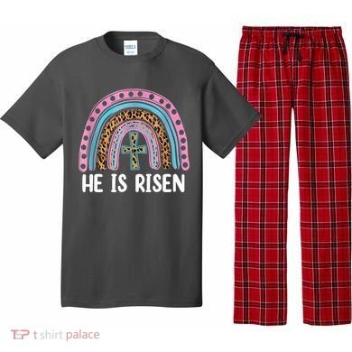 He Is Risen Rainbow Easter Cross Pajama Set