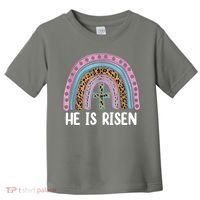 He Is Risen Rainbow Easter Cross Toddler T-Shirt thumb 0