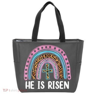 He Is Risen Rainbow Easter Cross Tote Bag