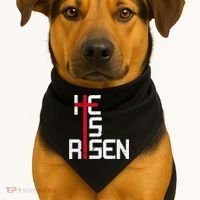 He Is Risen Cross Jesus Easter Christian Religiousns USA-Made Doggie Bandana thumb 1