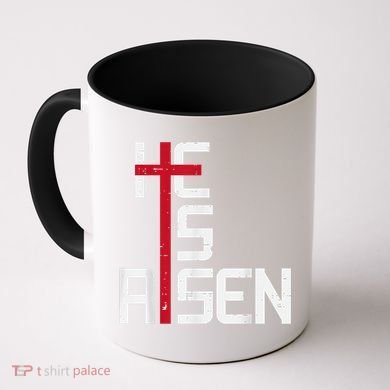 He Is Risen Cross Jesus Easter Christian Religiousns Coffee Mug