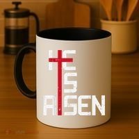 He Is Risen Cross Jesus Easter Christian Religiousns Coffee Mug thumb 4
