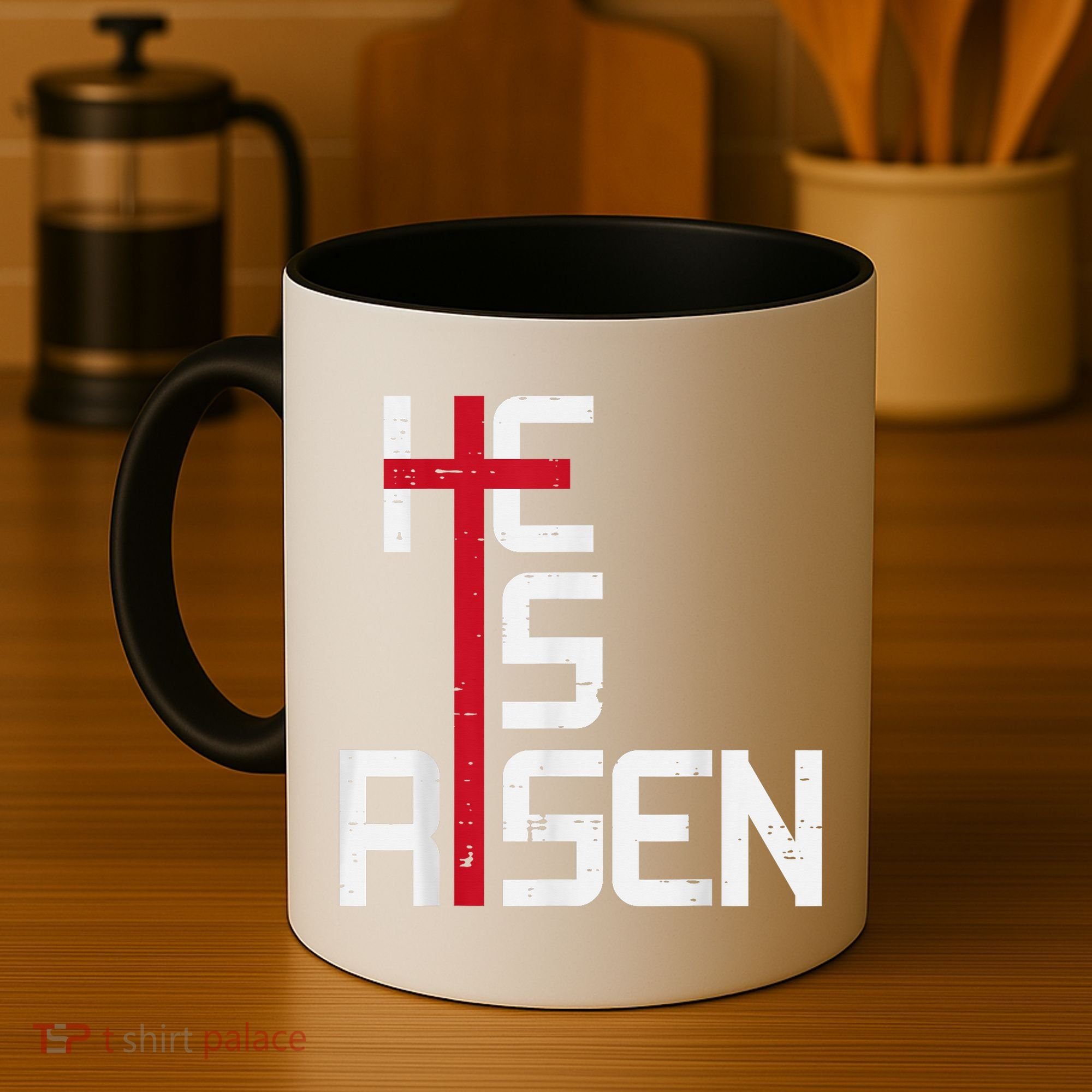 He Is Risen Cross Jesus Easter Christian Religiousns Coffee Mug