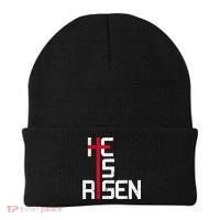 He Is Risen Cross Jesus Easter Christian Religiousns Beanie thumb 0