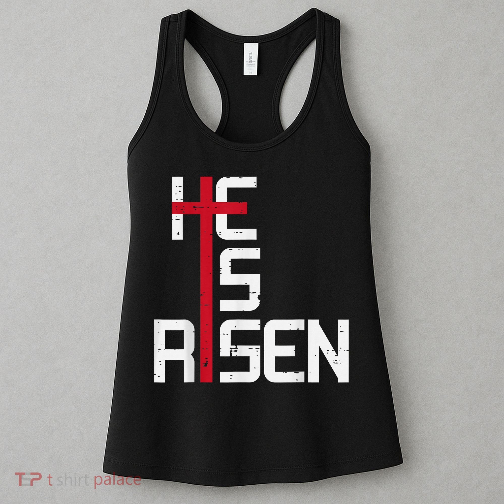 He Is Risen Cross Jesus Easter Christian Religiousns Women's Tank Top
