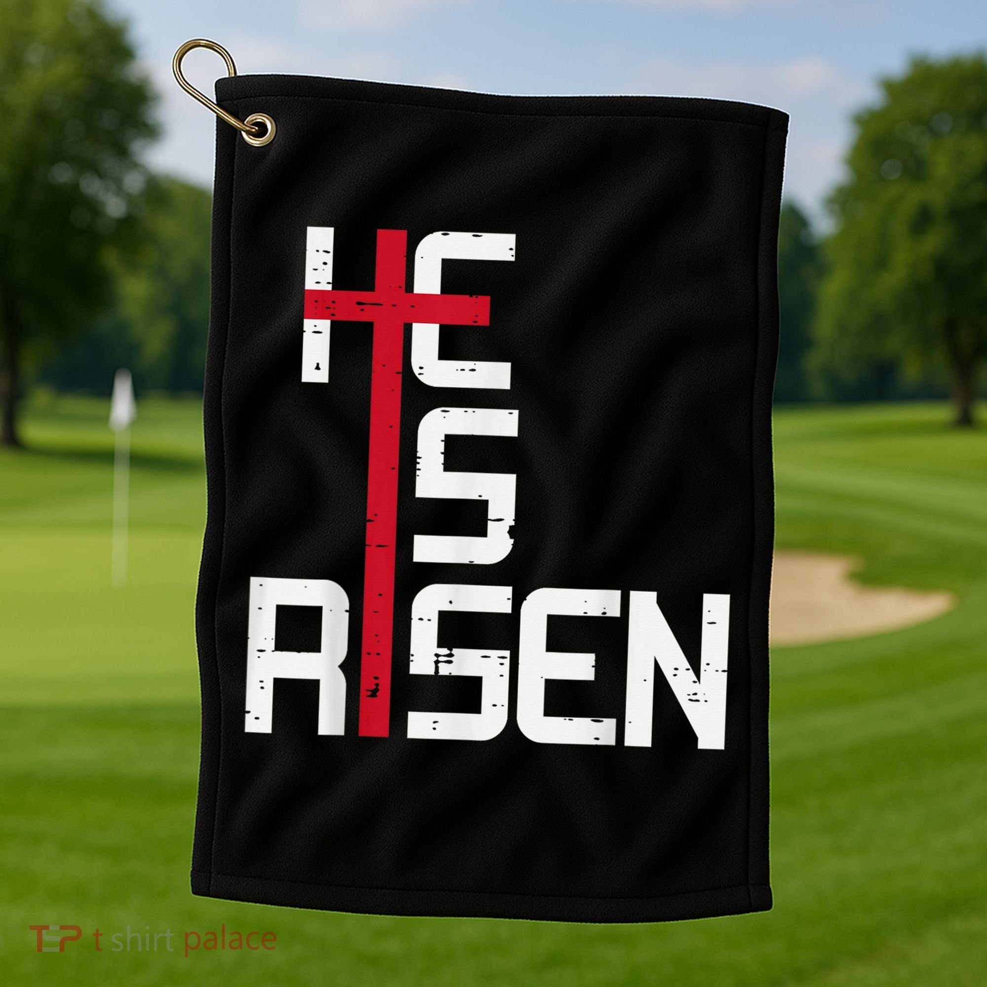 He Is Risen Cross Jesus Easter Christian Religiousns Golf Towel