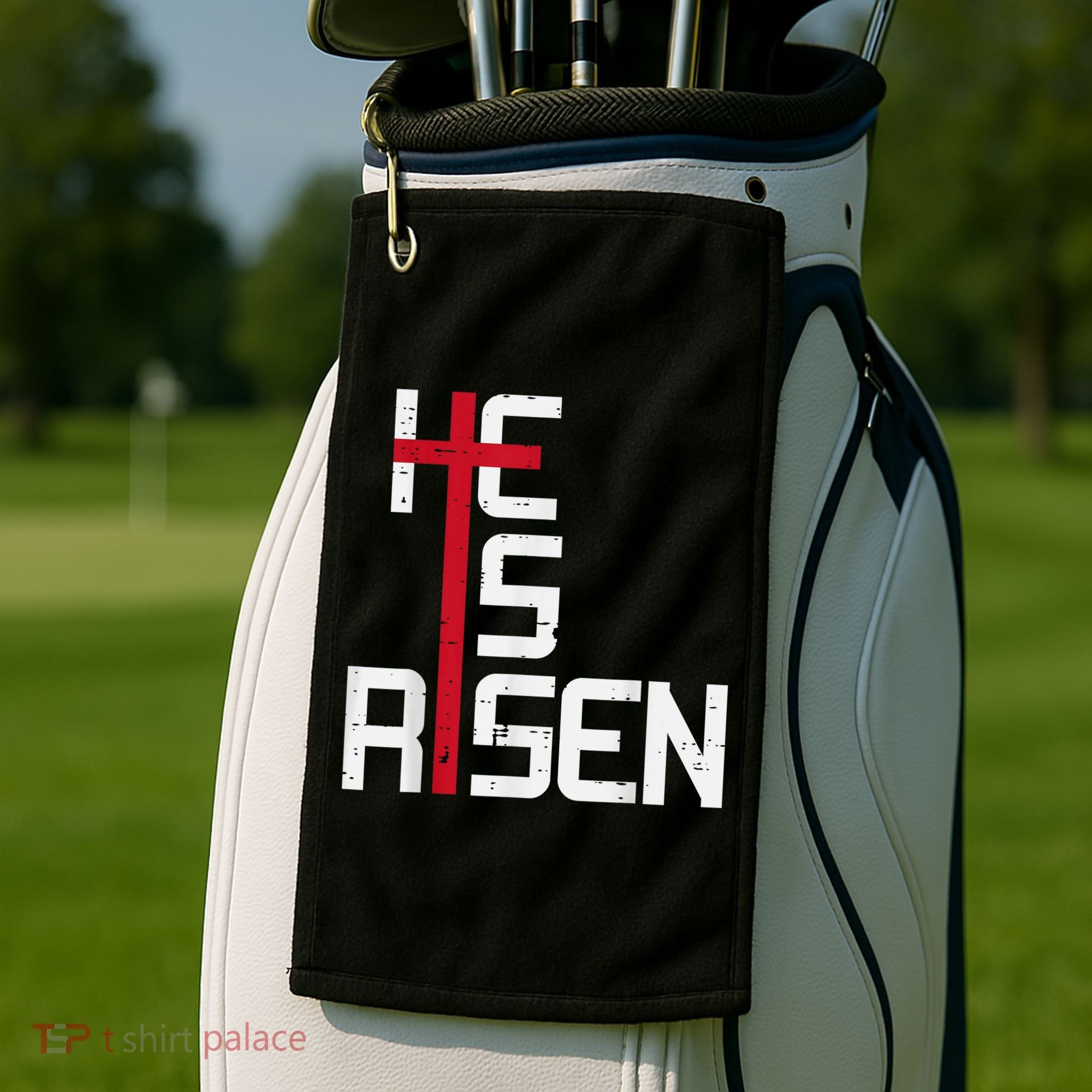 He Is Risen Cross Jesus Easter Christian Religiousns Golf Towel