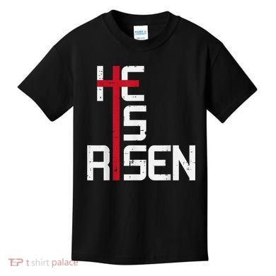 He Is Risen Cross Jesus Easter Christian Religiousns Kids T-Shirt