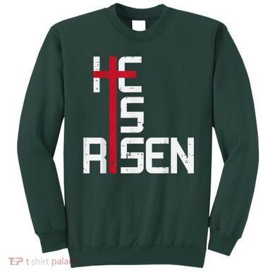 He Is Risen Cross Jesus Easter Christian Religiousns Sweatshirt