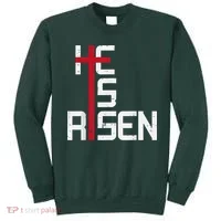 He Is Risen Cross Jesus Easter Christian Religiousns Sweatshirt thumb 0