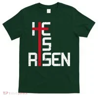 He Is Risen Cross Jesus Easter Christian Religiousns T-Shirt thumb 0