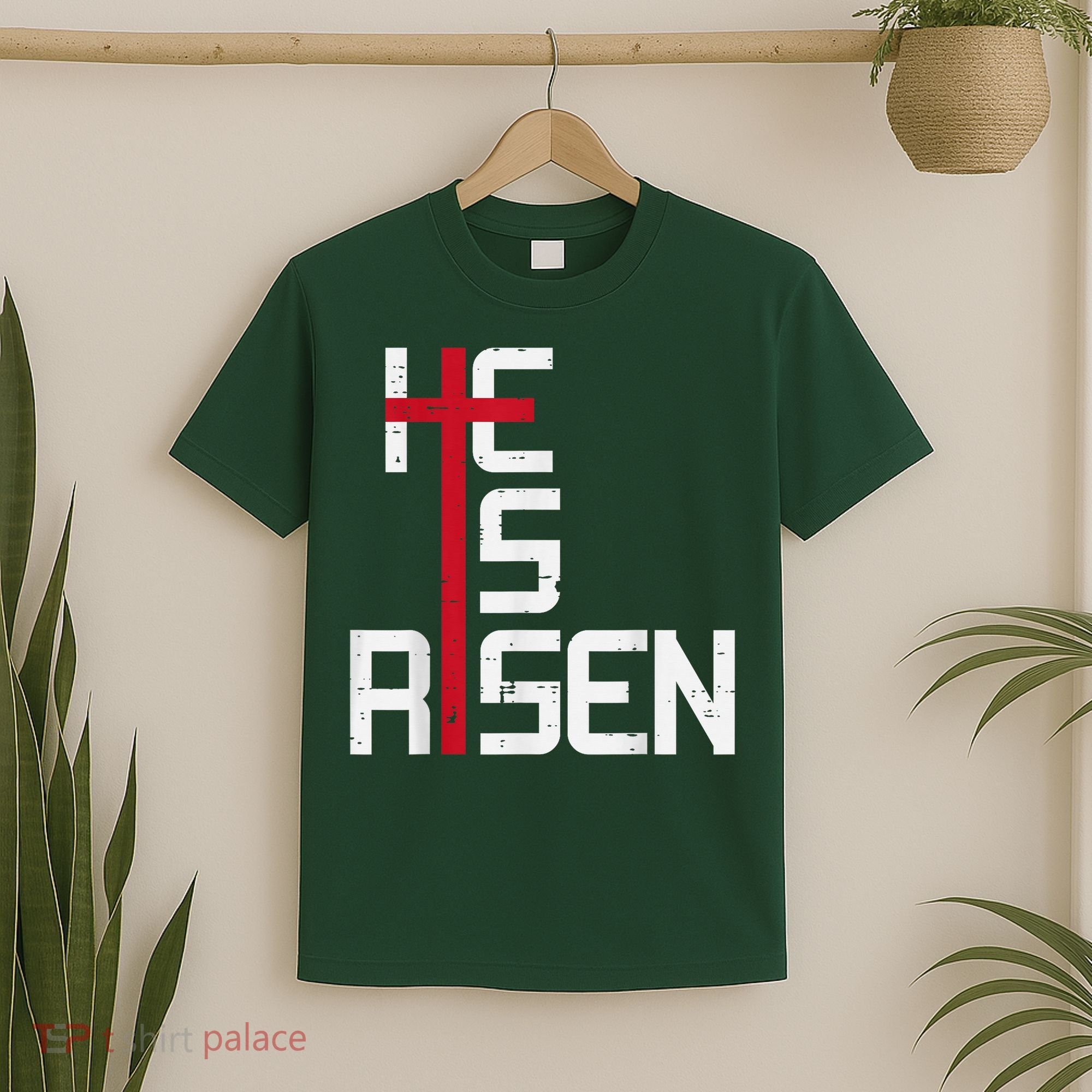 He Is Risen Cross Jesus Easter Christian Religiousns T-Shirt