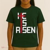 He Is Risen Cross Jesus Easter Christian Religiousns T-Shirt thumb 4