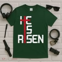 He Is Risen Cross Jesus Easter Christian Religiousns T-Shirt thumb 5