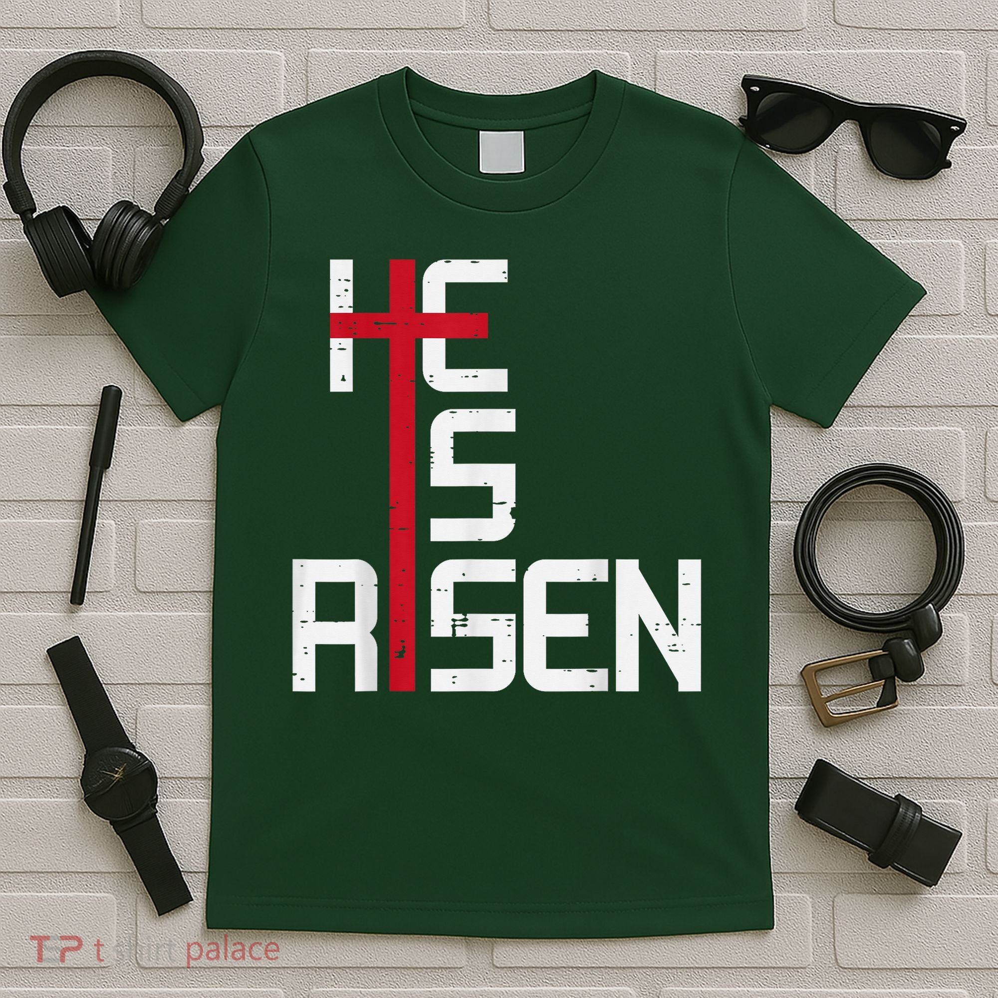 He Is Risen Cross Jesus Easter Christian Religiousns T-Shirt