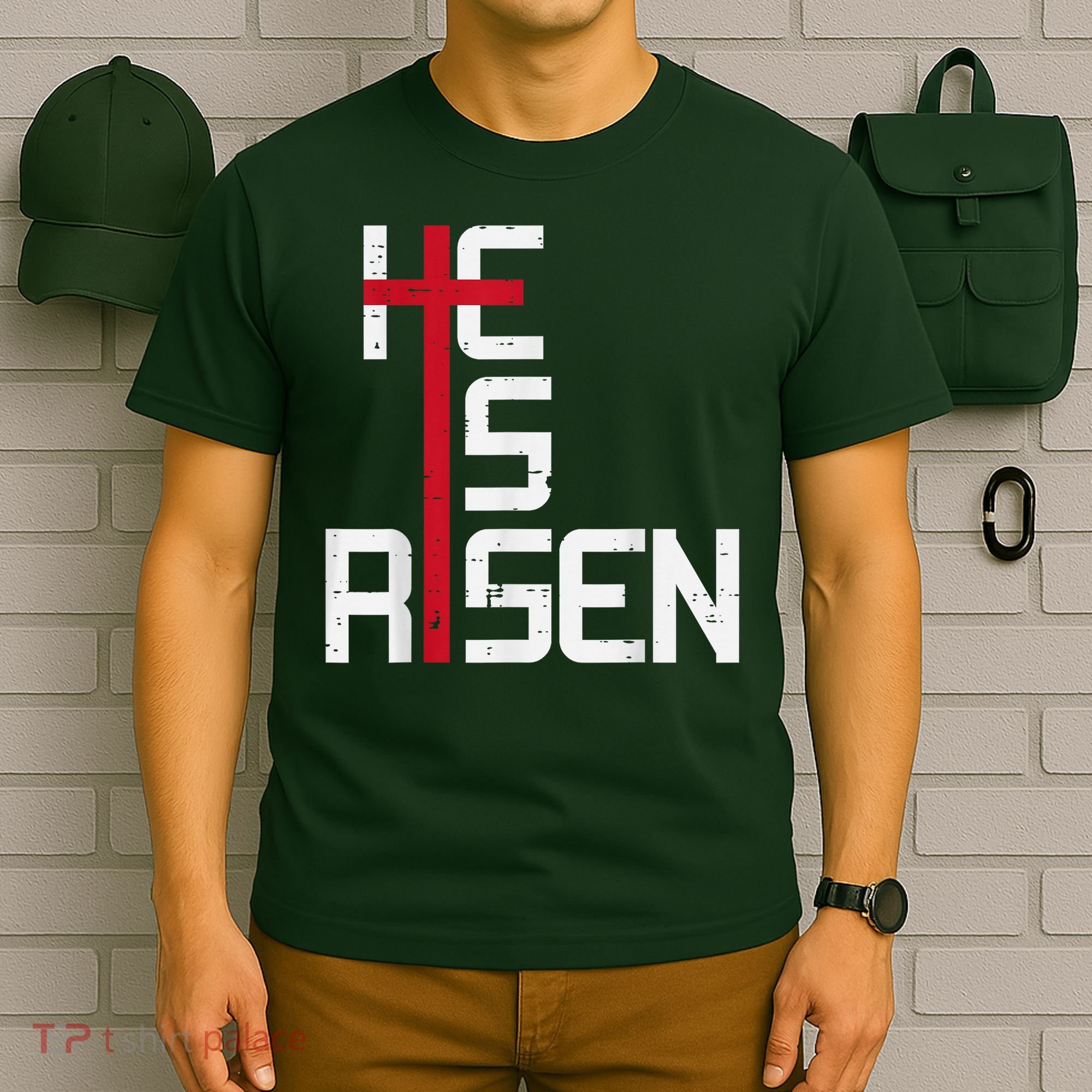 He Is Risen Cross Jesus Easter Christian Religiousns T-Shirt
