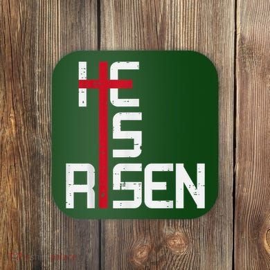 He Is Risen Cross Jesus Easter Christian Religiousns Coaster