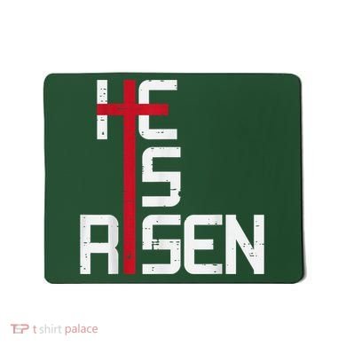 He Is Risen Cross Jesus Easter Christian Religiousns Mousepad