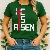 He Is Risen Cross Jesus Easter Christian Religiousns Women's T-Shirt thumb 2