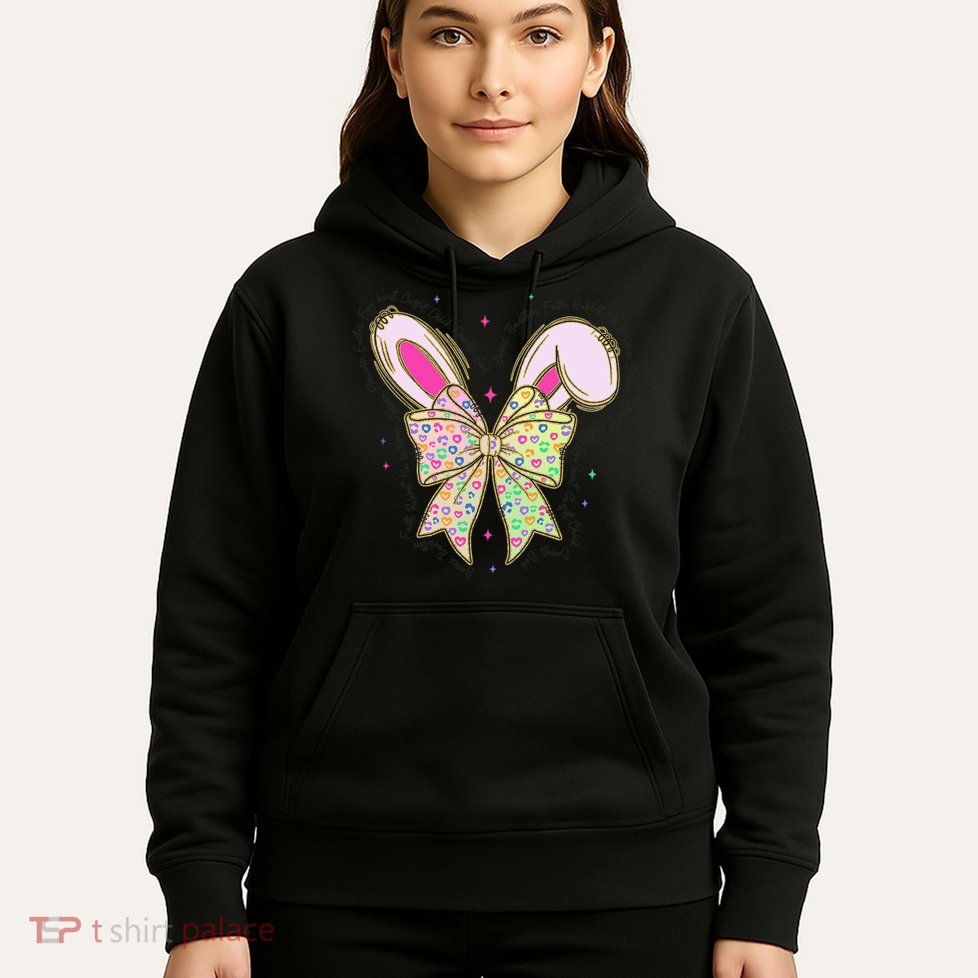 He Is Risen Easter Cross Coquette Jesus Christian Religious Hoodie