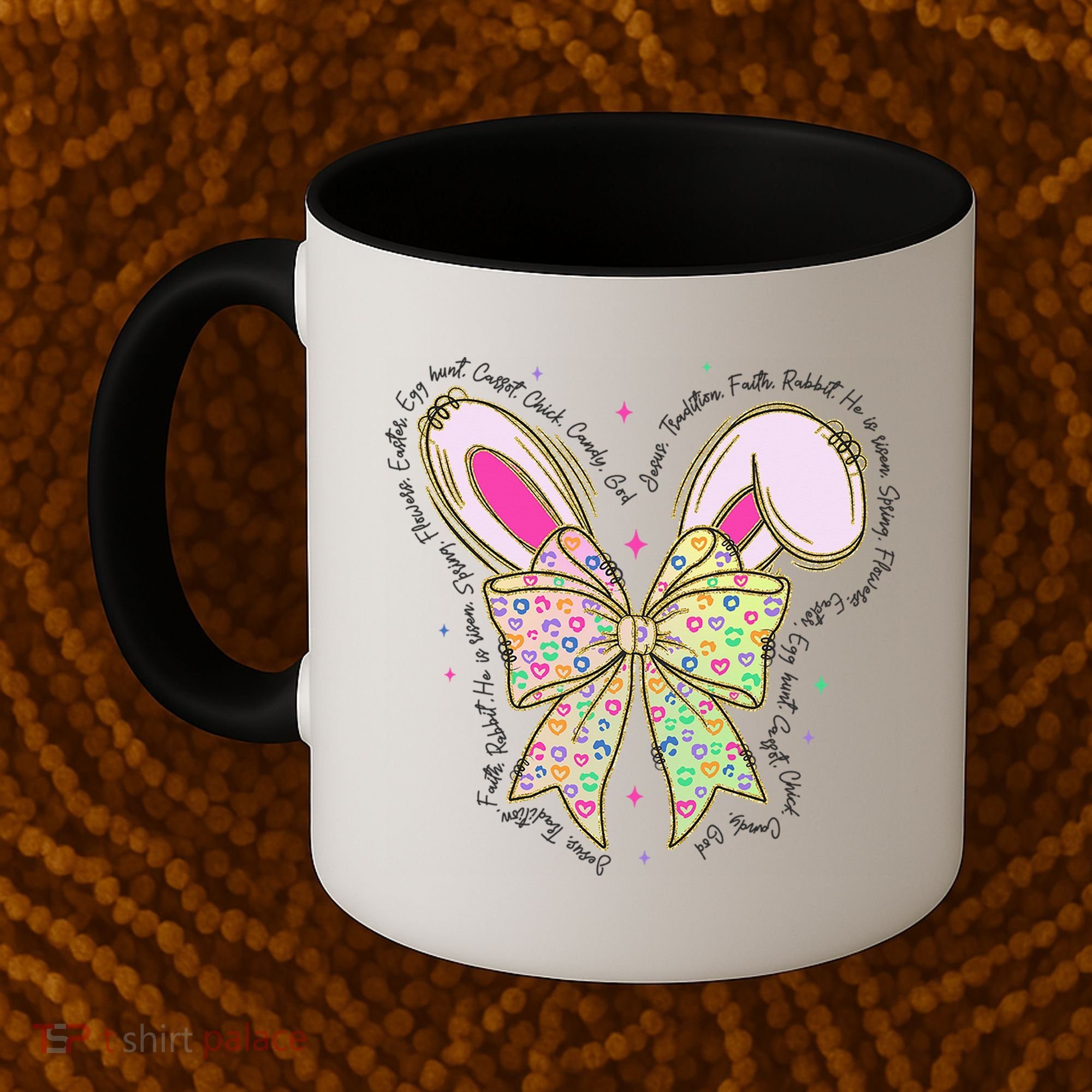 He Is Risen Easter Cross Coquette Jesus Christian Religious Coffee Mug