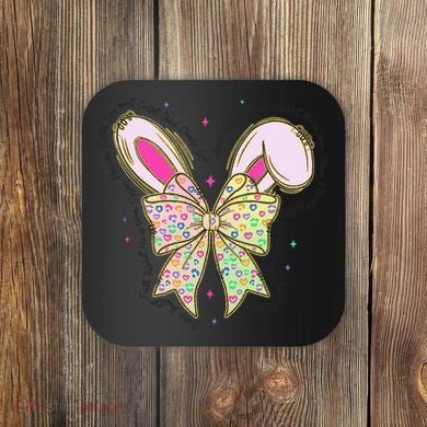He Is Risen Easter Cross Coquette Jesus Christian Religious Coaster