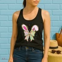 He Is Risen Easter Cross Coquette Jesus Christian Religious Women's Tank Top thumb 2