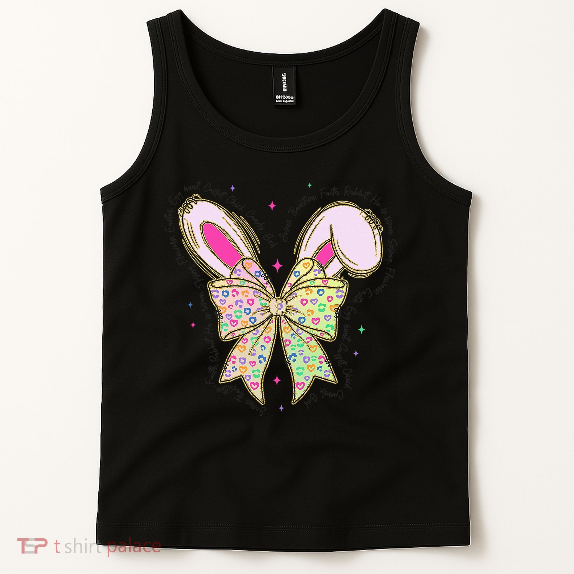 He Is Risen Easter Cross Coquette Jesus Christian Religious Tank Top