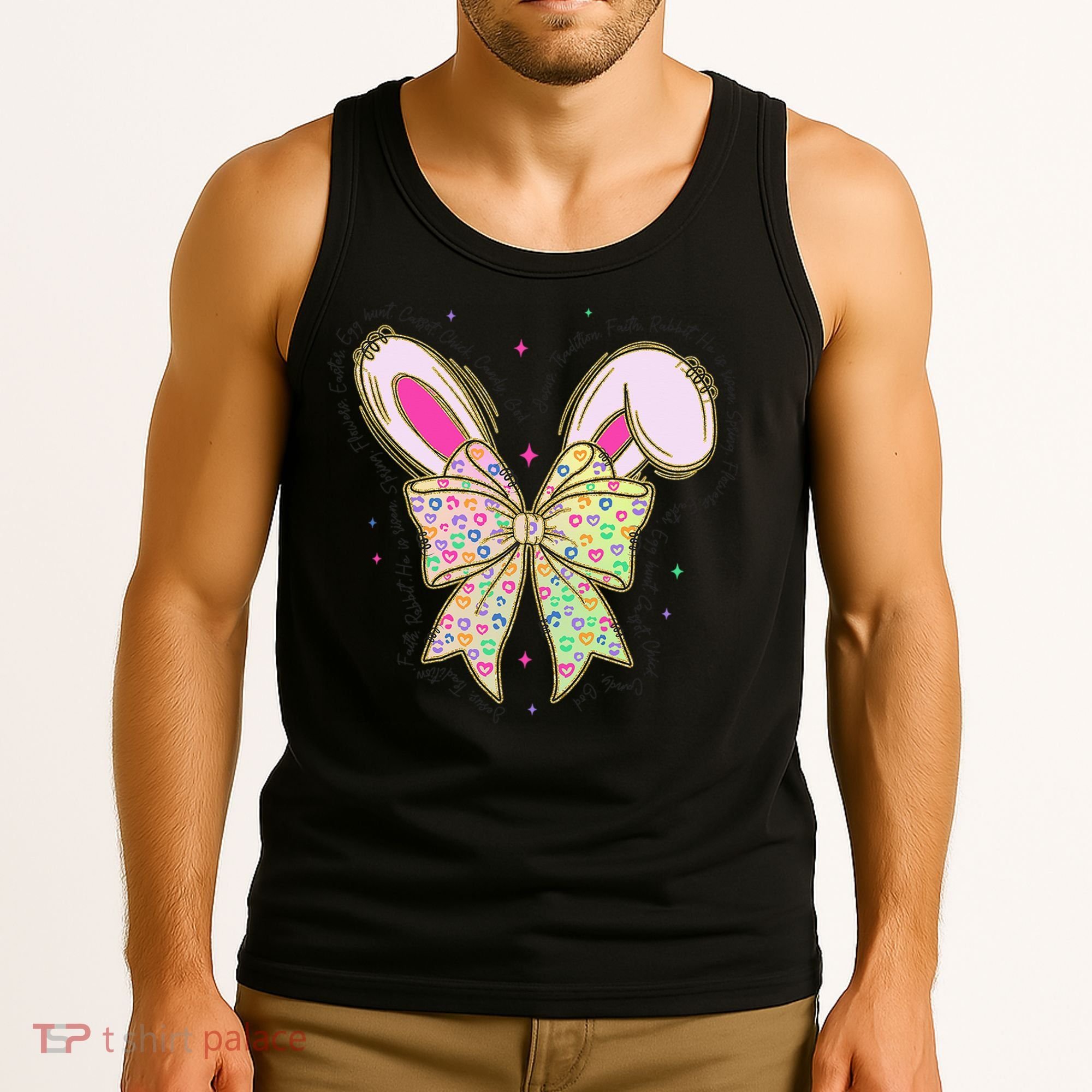 He Is Risen Easter Cross Coquette Jesus Christian Religious Tank Top