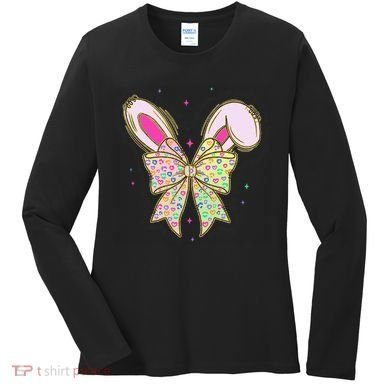 He Is Risen Easter Cross Coquette Jesus Christian Religious Women's Long Sleeve Shirt