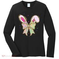 He Is Risen Easter Cross Coquette Jesus Christian Religious Women's Long Sleeve Shirt thumb 0