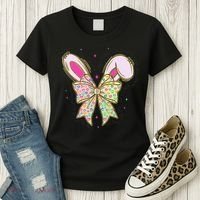 He Is Risen Easter Cross Coquette Jesus Christian Religious Women's T-Shirt thumb 3