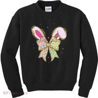 He Is Risen Easter Cross Coquette Jesus Christian Religious Kids Sweatshirt thumb 0