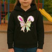 He Is Risen Easter Cross Coquette Jesus Christian Religious Kids Hoodie thumb 3