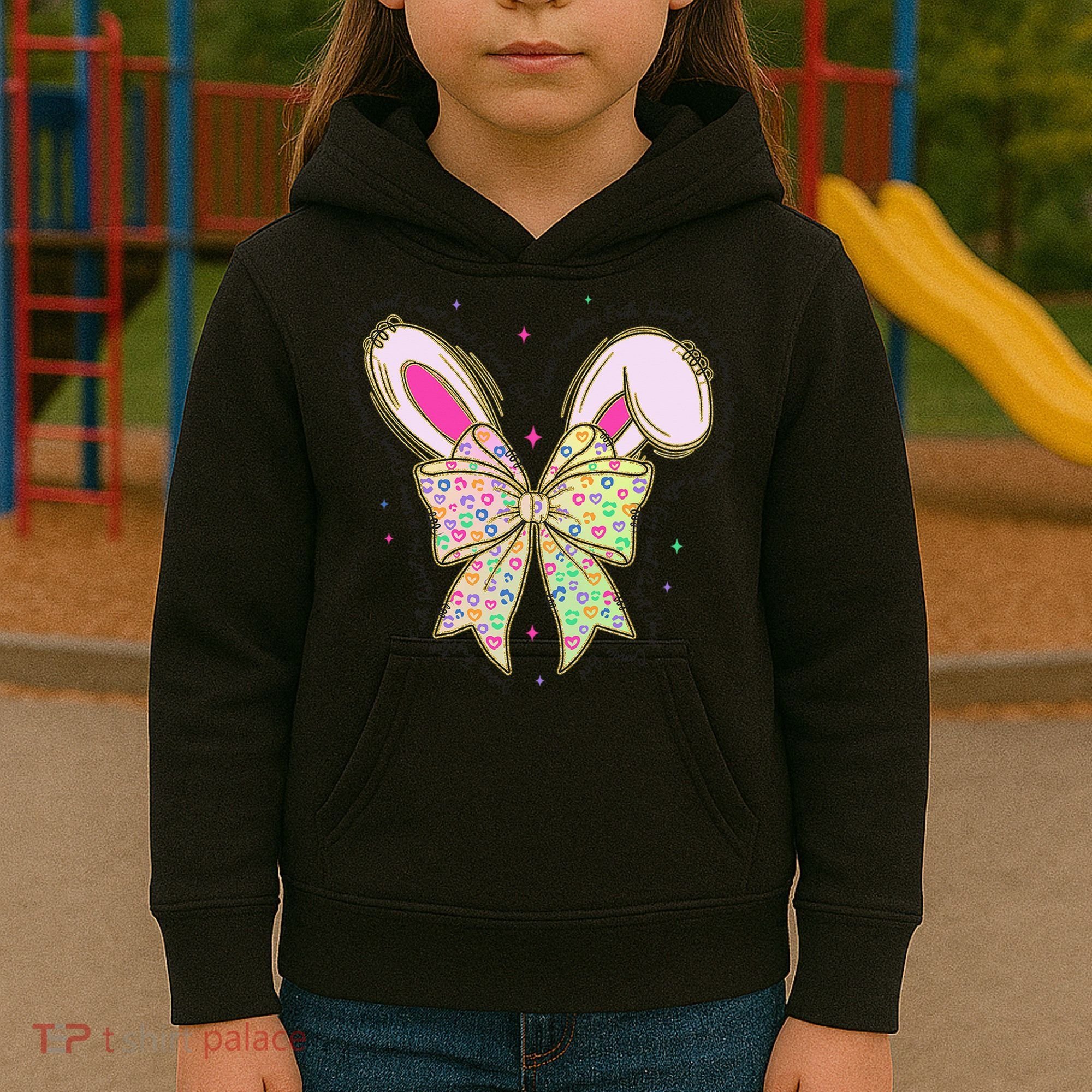 He Is Risen Easter Cross Coquette Jesus Christian Religious Kids Hoodie