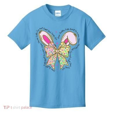 He Is Risen Easter Cross Coquette Jesus Christian Religious Kids T-Shirt