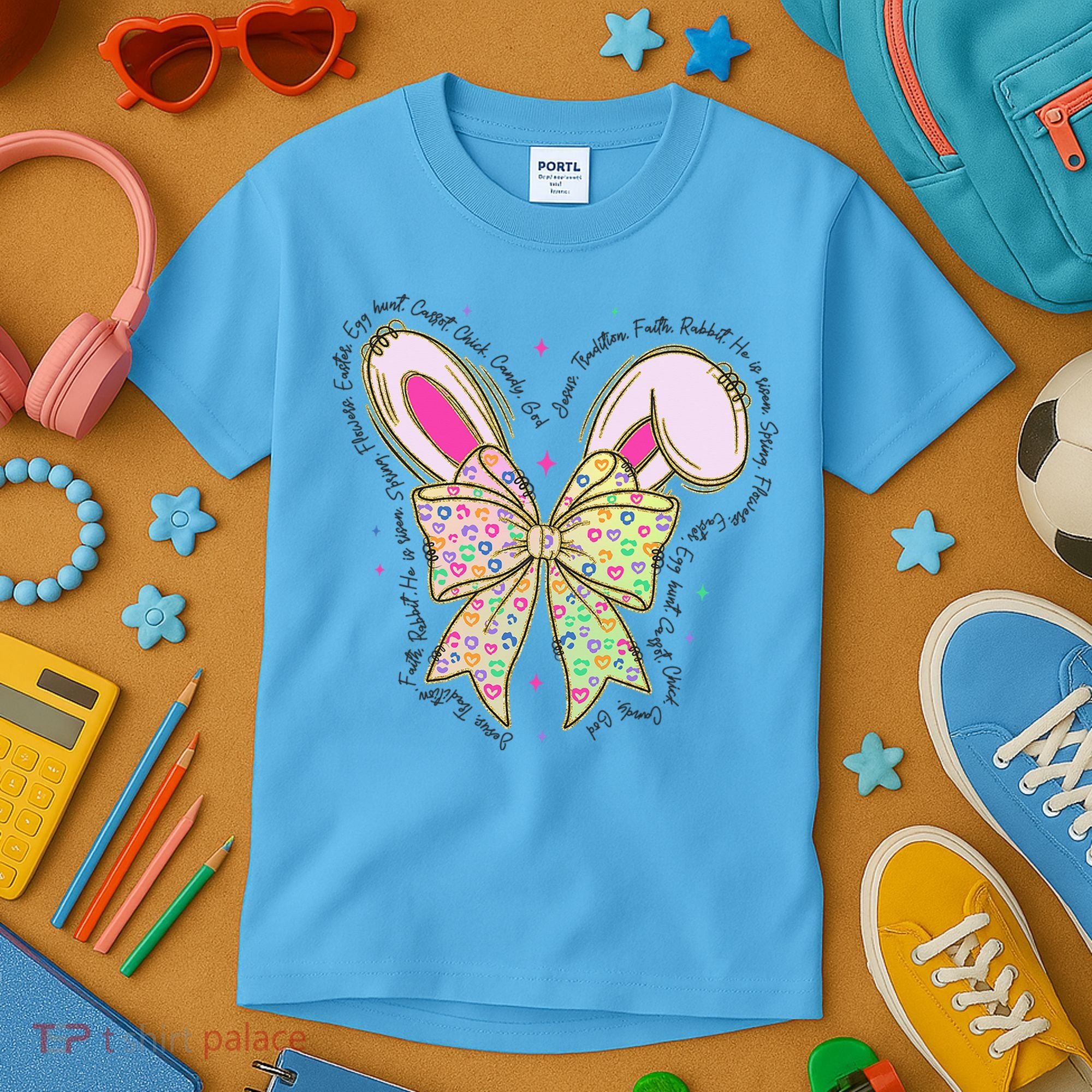 He Is Risen Easter Cross Coquette Jesus Christian Religious Kids T-Shirt