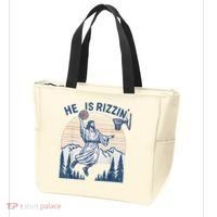 He Is Rizen Funny Easter Basketball Jesus Tote Bag thumb 3