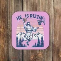 He Is Rizen Funny Easter Basketball Jesus Coaster thumb 0