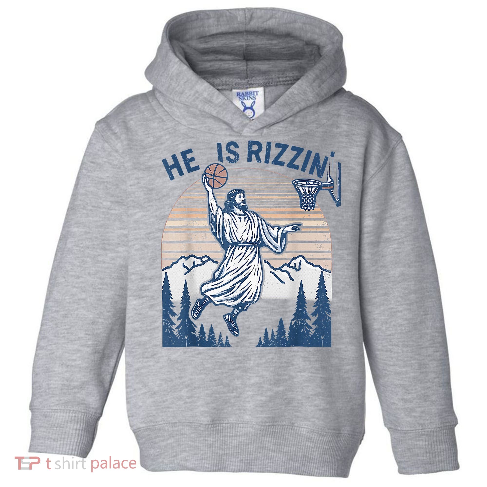 He Is Rizen Funny Easter Basketball Jesus Toddler Hoodie