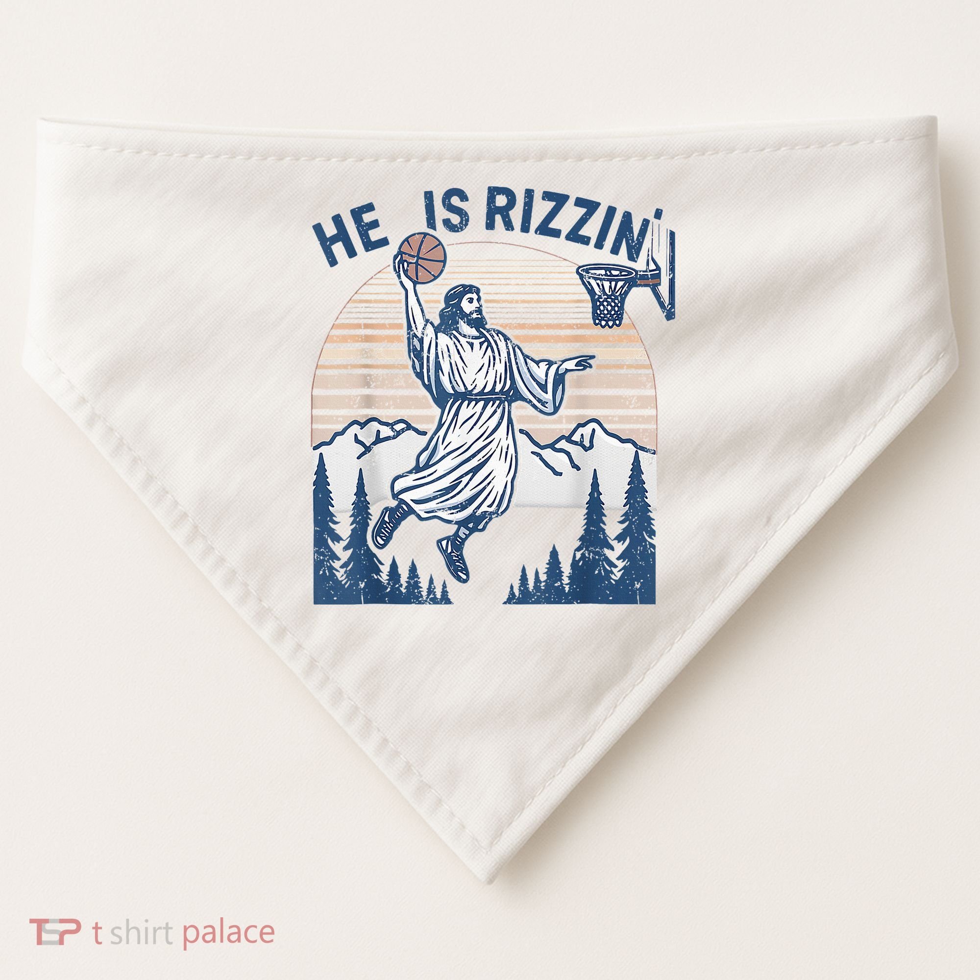 He Is Rizen Funny Easter Basketball Jesus USA-Made Doggie Bandana