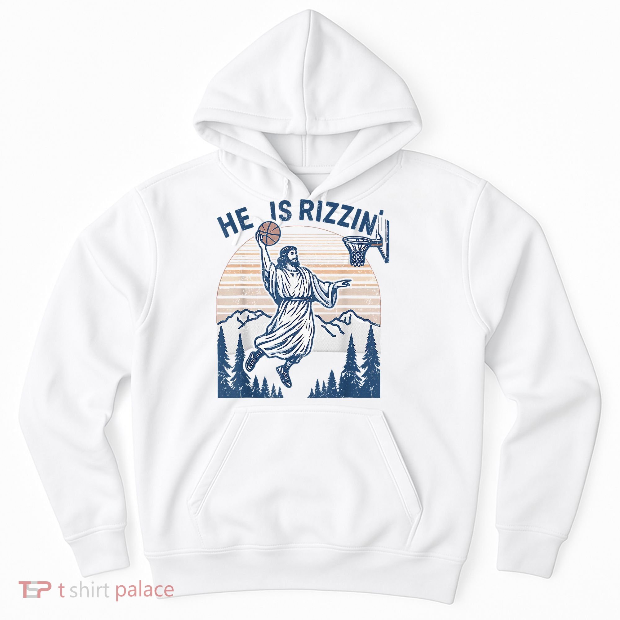 He Is Rizen Funny Easter Basketball Jesus Hoodie