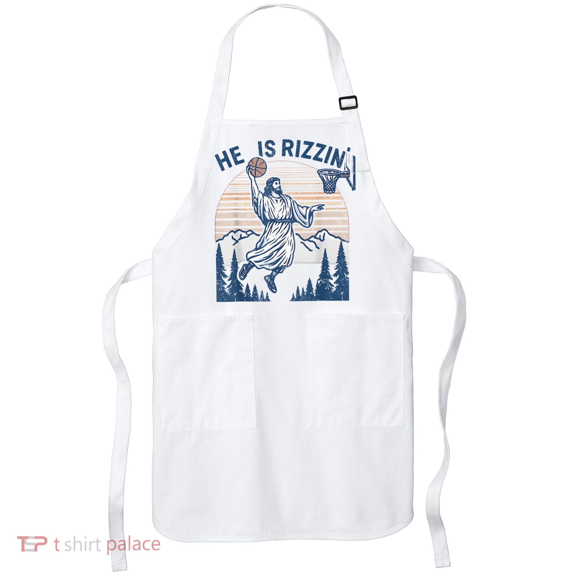 He Is Rizen Funny Easter Basketball Jesus Apron
