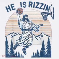 He Is Rizen Funny Easter Basketball Jesus Women's Hoodie thumb 2