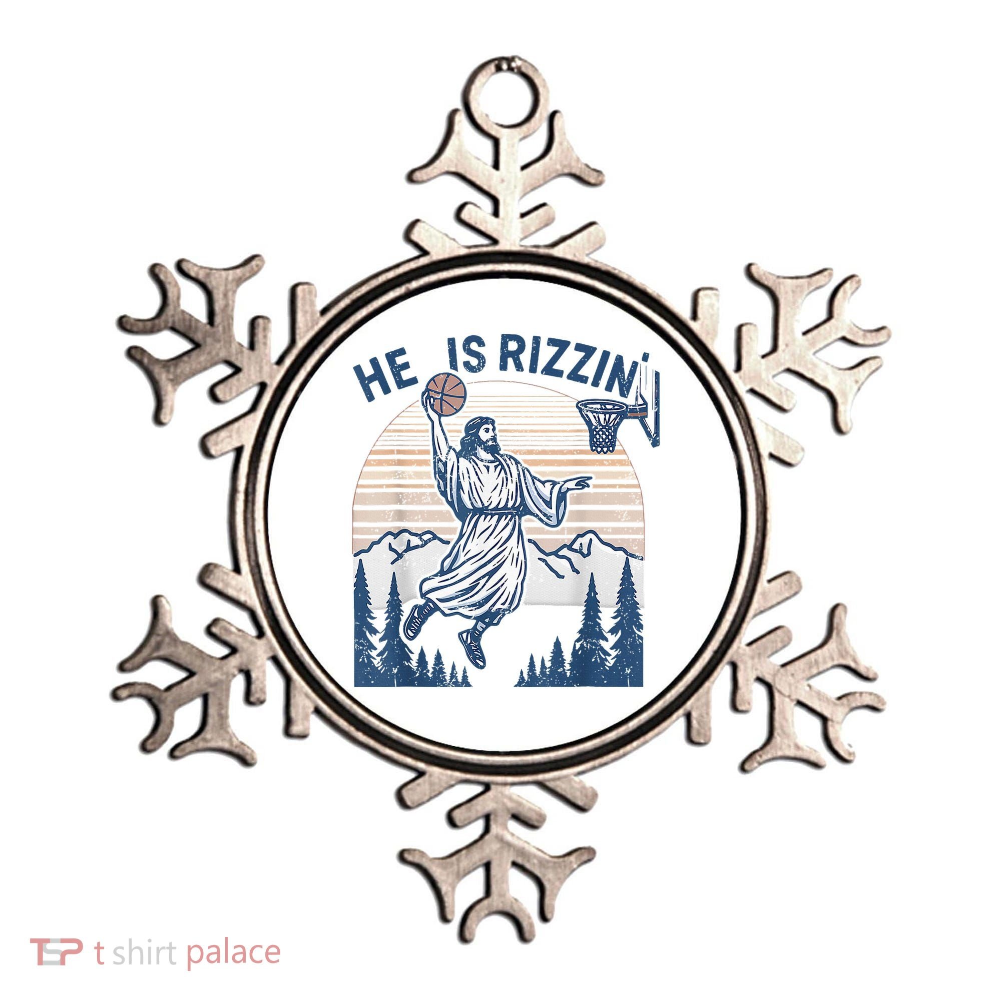 He Is Rizen Funny Easter Basketball Jesus Ornament